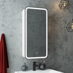 Зеркальный шкаф Continent Elliott 40х80х15 см с подсветкой правый белый - фото 3