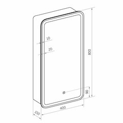 Зеркальный шкаф Continent Elliott 40х80х15 см с подсветкой правый белый - фото 2