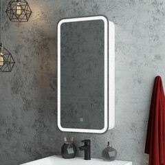 Зеркальный шкаф Continent Elliott 40х80х15 см с подсветкой левый белый - фото 5