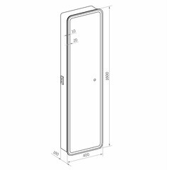 Пенал с зеркалом Continent Lorenzo 40 см подвесной правый белый - фото 5