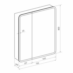 Зеркальный шкаф Continent Emotion 70х80х15 см с подсветкой белый - фото 4