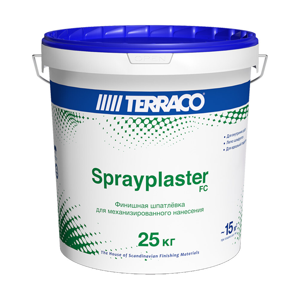 Изображение товара Финишная шпатлевка Terraco Sprayplaster 25 кг для внутренних работ