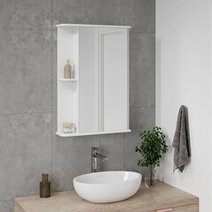 Зеркальный шкаф Continent Вога 50х80х15 см белый - фото 2