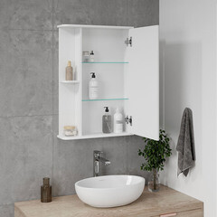 Зеркальный шкаф Continent Вога 50х80х15 см белый - фото 3