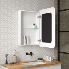 Зеркальный шкаф Continent Гвадиана 60х80х15 см белый - фото 4