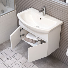 Тумба под раковину Vigo Wing 70 см подвесная белая (tp.WIN.BAL.70.2D белый) - фото 4