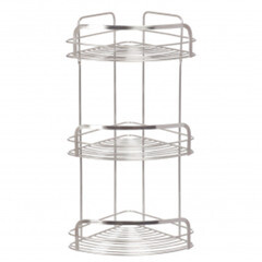 Полка угловая трехъярусная Vasnstore Modern Plus нержавеющая сталь 076-20
