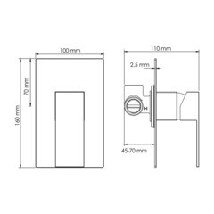 Смеситель для душа встраиваемый WasserKraft Abens однорычажный черный (2051) - фото 2