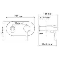Смеситель с гигиеническим душем встраиваемый WasserKraft Main со скрытой частью в комплекте хром (4138) - фото 2