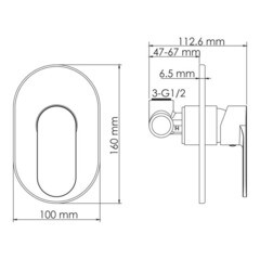 Смеситель для душа встраиваемый WasserKraft Mindel однорычажный белый (8551) - фото 2