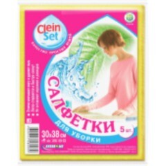 Салфетка для уборки вискоза Промо 0939 CleinSet 30х38 см (5 шт)