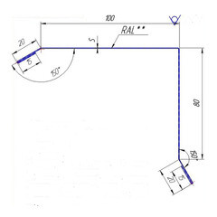 Планка торцевая для металлочерепицы 100х80 мм 2 м графитово-серая RAL 7024 - фото 4