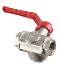 Кран шаровой латунный Itap 3/4 ВР(г) х 3/4 ВР(г) х 3/4 ВР(г) L-образный ручка трехходовой - фото 3