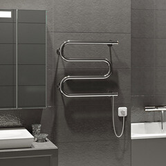 Полотенцесушитель электрический MyFrea ЭК М 500х500 мм 60 Вт хром - фото 5