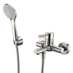 Смеситель для ванны WasserKraft Wern никель однорычажный с коротким изливом с лейкой (4201)