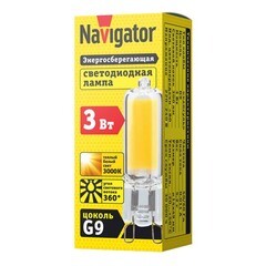 Лампа светодиодная Navigator G9 3 Вт 3000К теплый свет 220 В капсула заостренная (614892/61489) - фото 5