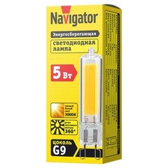 Лампа светодиодная Navigator G9 5 Вт 3000К теплый свет 220 В капсула заостренная (614915/61491) - фото 3