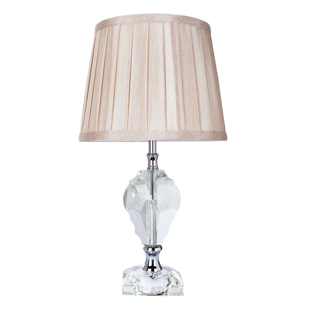 Изображение товара Настольная лампа Arte Lamp Capella с текстильным плафоном и стеклянной арматурой