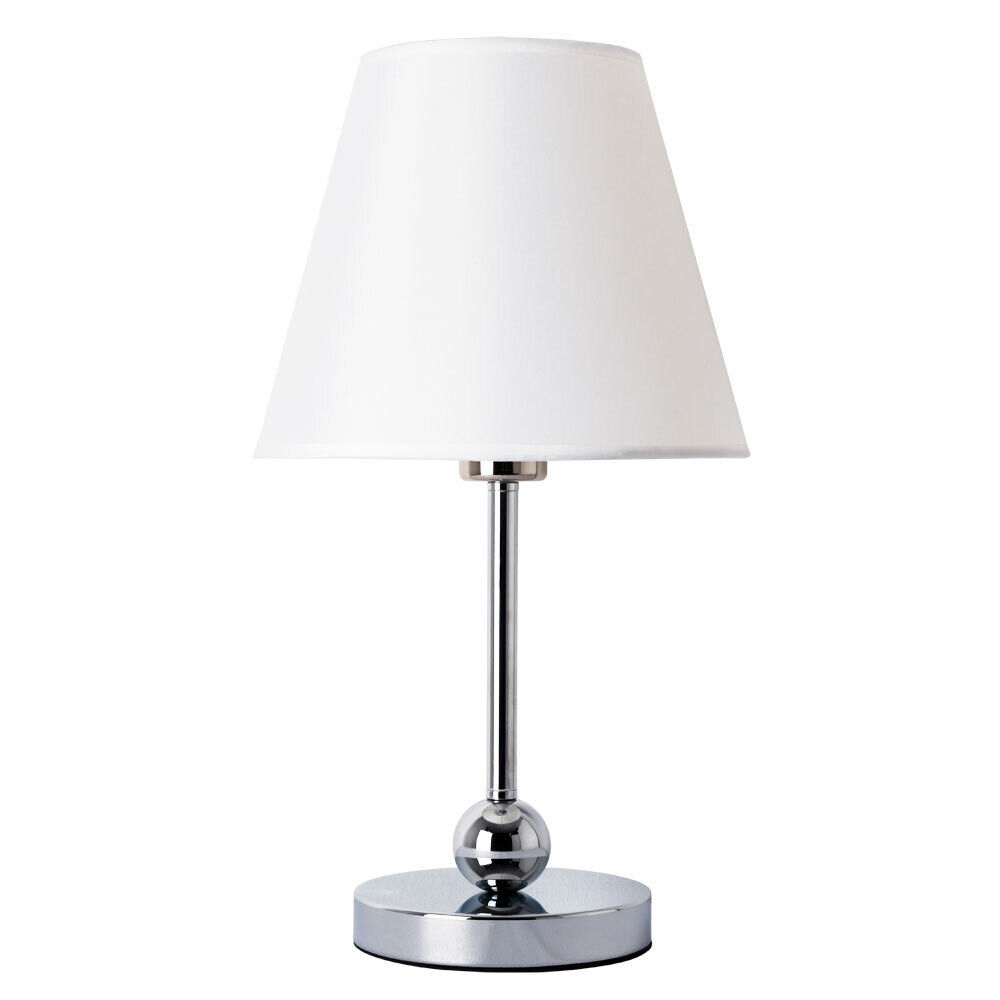 Изображение товара Настольная лампа Arte Lamp Elba с хромированной арматурой и текстильным плафоном 60 Вт