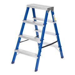Стремянка Ремоколор 4 ступени стальная двухсторонняя