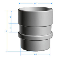 Муфта водосточной трубы Docke Lux пластиковая соединительная d100 мм шоколад RAL 8019 - фото 3