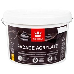 Краска водно-дисперсионная фасадная Tikkurila Facade Acrylate бесцветная основа C глубокоматовая 9 л