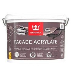 Краска водно-дисперсионная фасадная Tikkurila Facade Acrylate белая основа A глубокоматовая 9 л