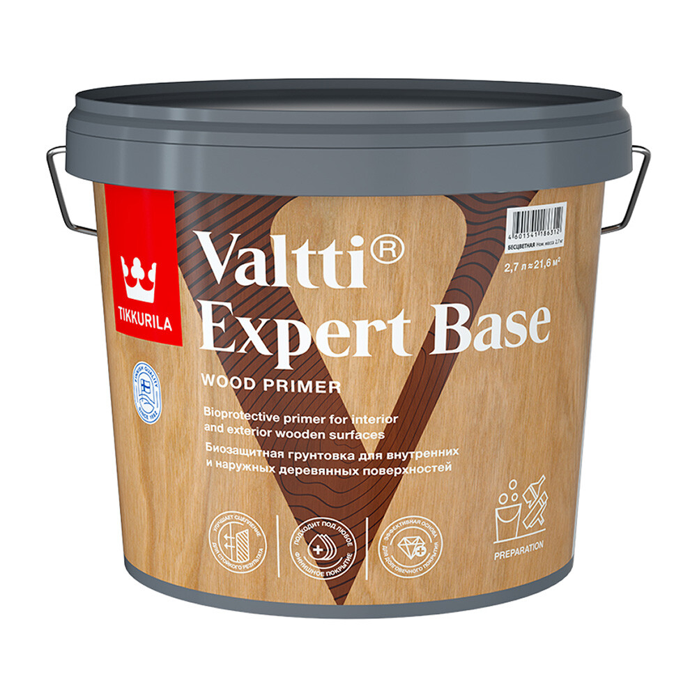 Изображение товара Антисептик Tikkurila/Tikkivala Valtti Expert Base грунтовочный для дерева 2,7 л