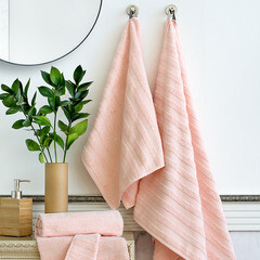 Полотенце махровое банное Verossa Stripe 70х140 см персиковое - фото 2