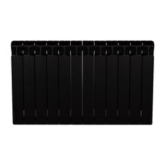 Радиатор биметаллический Rifar Monolit 500 мм 12 секций 3/4 боковое подключение антрацит - фото 1