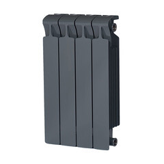 Радиатор биметаллический Rifar Monolit 500 мм 4 секции 3/4 боковое подключение серый - фото 2