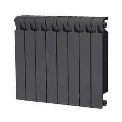 Радиатор биметаллический Rifar Monolit 500 мм 8 секций 3/4 боковое подключение серый - фото 2