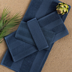 Полотенце махровое банное Василиса Конфетти 70х130 см синее - фото 2