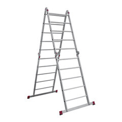 Лестница алюминиевая трансформер четырехсекционная 5 ступеней Новая высота NV3333 профессиональная - фото 3