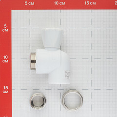 Кран шаровой полипропиленовый Valfex 25 мм х 3/4 НР(ш) с американкой угловой (10148025П) - фото 3