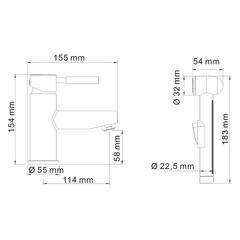 Смеситель для раковины с гигиеническим душем WasserKraft Main однорычажный хром (4108) - фото 2