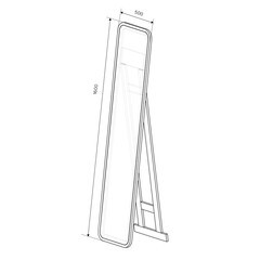 Зеркало напольное Laurel 500х1600 мм черное - фото 3