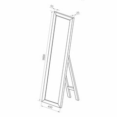 Зеркало напольное Preto 450х1600 мм черное - фото 3