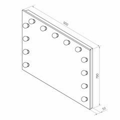 Зеркало настенное с лампочками Benedicta 900х700 мм гримерное белое - фото 4