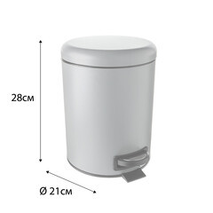 Ведро для мусора Fixsen Hotel FX-34024K с крышкой 5 л металл серое с педалью - фото 2