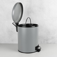 Ведро для мусора Fixsen Hotel FX-34024K с крышкой 5 л металл серое с педалью - фото 4