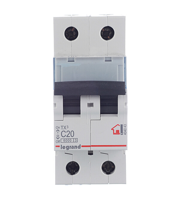 Изображение товара Автоматический выключатель Legrand TX3 2P 20А 6 кА тип C