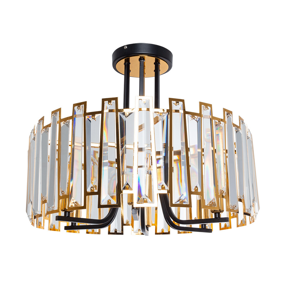 Изображение товара Люстра потолочная Arte Lamp Amber с хрусталем и 6 лампами E14, классика