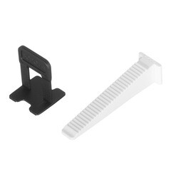 Система выравнивания плитки Hesler 1,4 мм комплект (зажим ворота, клин) (40+40 шт.) - фото 1