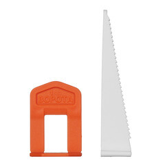 Система выравнивания плитки Hesler 1 мм комплект (зажим ворота, клин) (40+40 шт.) - фото 2