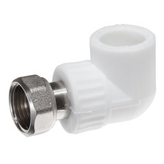 Угол полипропиленовый Valfex 20 мм х 1/2 ВР(г) с накидной гайкой (101380) - фото 1
