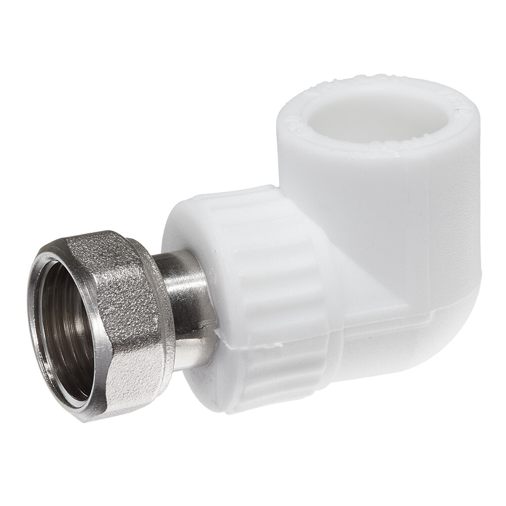 Угол полипропиленовый Valfex 20 мм х 1/2 ВР(г) с накидной гайкой (101380)