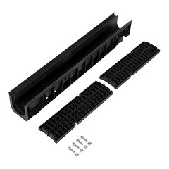 Лоток водоотводный пластиковый 1000х145х152 мм Gidrolica с пластиковой решеткой класс С250 (8009pro) - фото 20