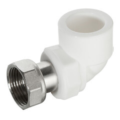 Угол полипропиленовый Valtec 20 мм х 1/2 ВР(г) с накидной гайкой (VTp.758.0.02004) - фото 1