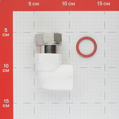 Угол полипропиленовый Valtec 25 мм х 1 ВР(г) с накидной гайкой (VTp.758.0.02506) - фото 2